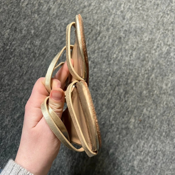 Reformation Gold Ménage Sandals, size 5.5 - Picture 5 of 8